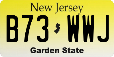 NJ license plate B73WWJ