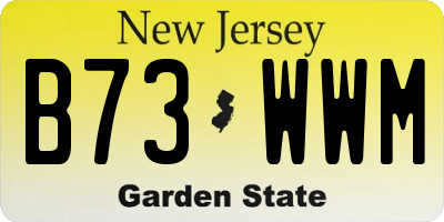 NJ license plate B73WWM
