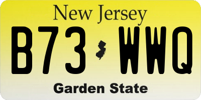 NJ license plate B73WWQ