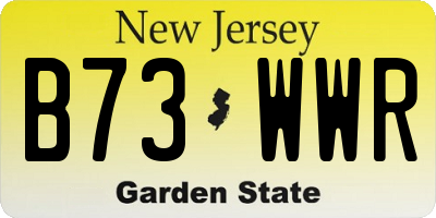 NJ license plate B73WWR