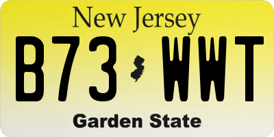 NJ license plate B73WWT