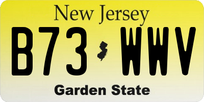 NJ license plate B73WWV