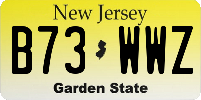 NJ license plate B73WWZ