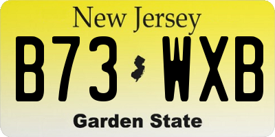 NJ license plate B73WXB
