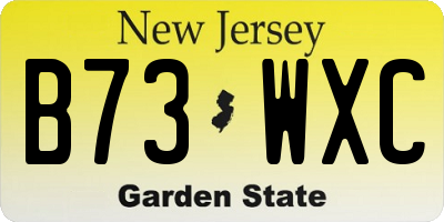 NJ license plate B73WXC
