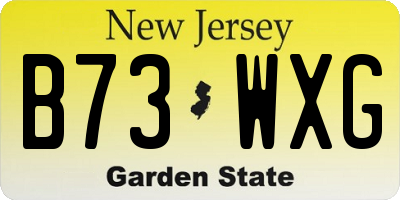 NJ license plate B73WXG