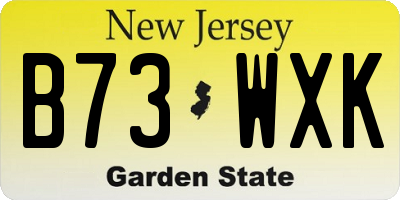 NJ license plate B73WXK