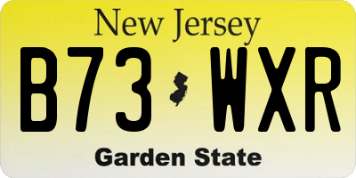 NJ license plate B73WXR