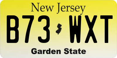 NJ license plate B73WXT
