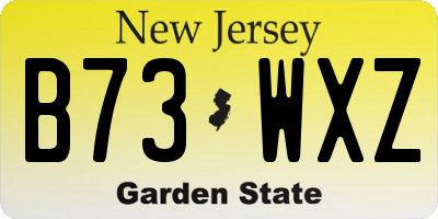 NJ license plate B73WXZ
