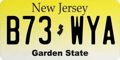 NJ license plate B73WYA
