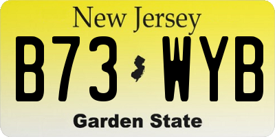 NJ license plate B73WYB