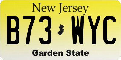 NJ license plate B73WYC