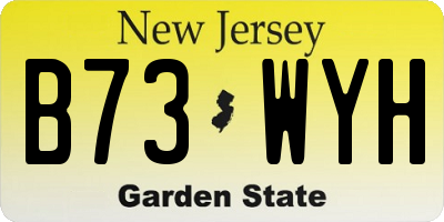 NJ license plate B73WYH