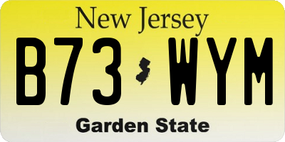 NJ license plate B73WYM