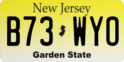 NJ license plate B73WYO