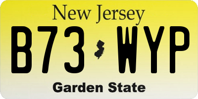 NJ license plate B73WYP