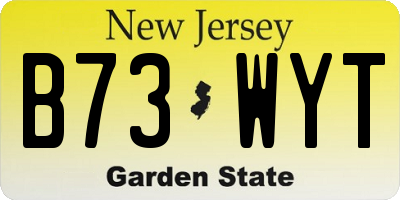 NJ license plate B73WYT