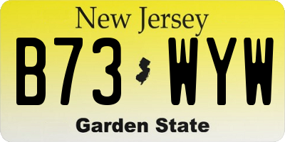NJ license plate B73WYW