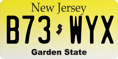 NJ license plate B73WYX
