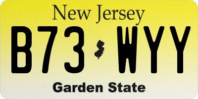 NJ license plate B73WYY