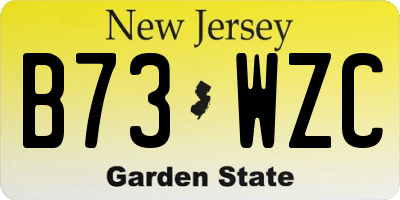 NJ license plate B73WZC