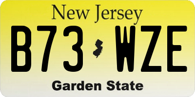 NJ license plate B73WZE