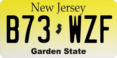 NJ license plate B73WZF