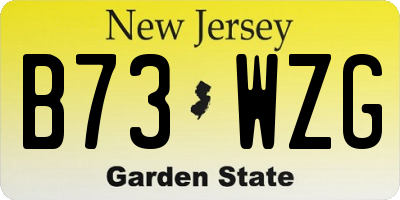 NJ license plate B73WZG
