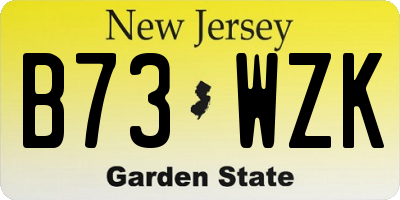 NJ license plate B73WZK