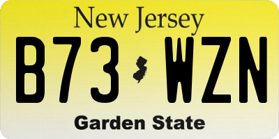 NJ license plate B73WZN