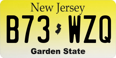 NJ license plate B73WZQ