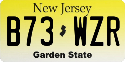 NJ license plate B73WZR
