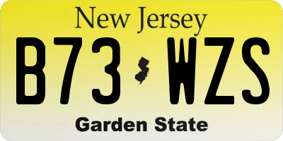NJ license plate B73WZS