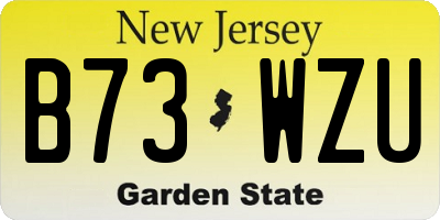 NJ license plate B73WZU