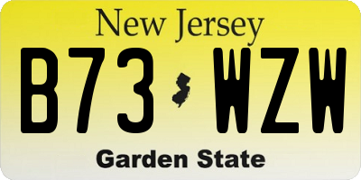 NJ license plate B73WZW
