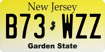 NJ license plate B73WZZ