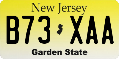 NJ license plate B73XAA