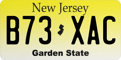 NJ license plate B73XAC