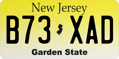 NJ license plate B73XAD