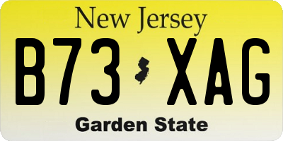 NJ license plate B73XAG