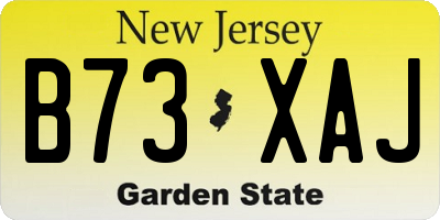 NJ license plate B73XAJ