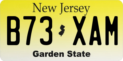 NJ license plate B73XAM