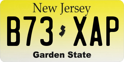 NJ license plate B73XAP
