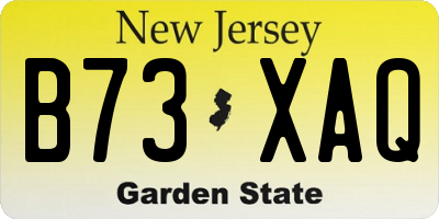 NJ license plate B73XAQ