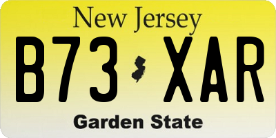 NJ license plate B73XAR