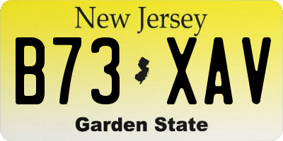 NJ license plate B73XAV
