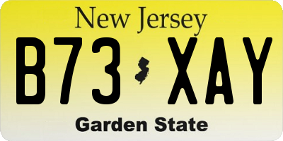 NJ license plate B73XAY