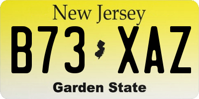 NJ license plate B73XAZ