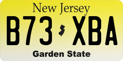 NJ license plate B73XBA